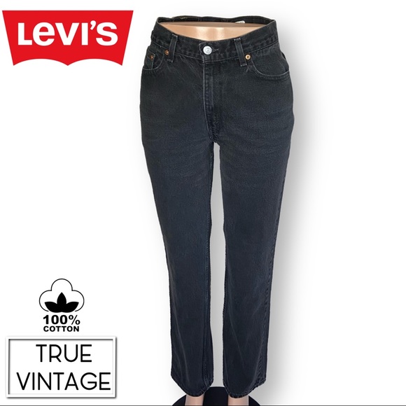 Vintage Levi’s 512 Slim Fit High Rise Waist Black 28x30 Tag Size 11 - Picture 2 of 6
